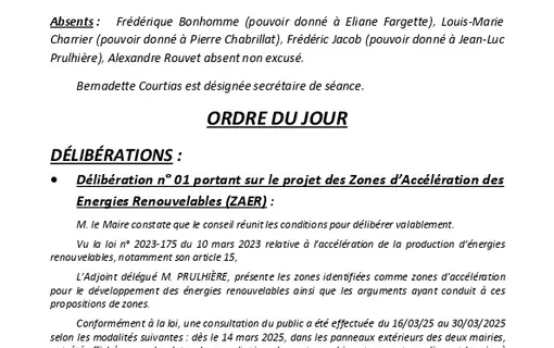Comptes rendus conseil municipal de l'ann&eacute;e en cours