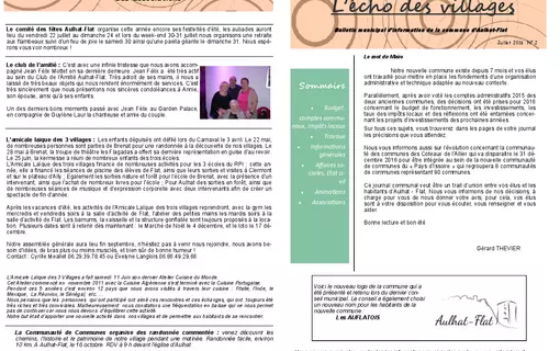 Echo des villages des ann&eacute;es pr&eacute;c&eacute;dentes