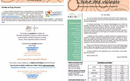 Echo des villages des ann&eacute;es pr&eacute;c&eacute;dentes