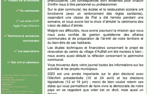 Echo des villages des ann&eacute;es pr&eacute;c&eacute;dentes