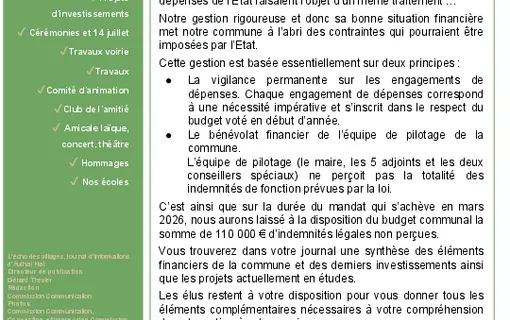 Echo des villages des ann&eacute;es pr&eacute;c&eacute;dentes
