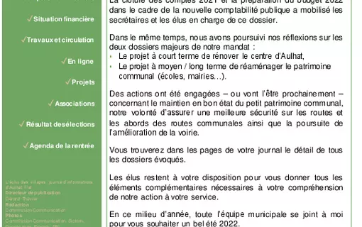 Echo des villages des ann&eacute;es pr&eacute;c&eacute;dentes